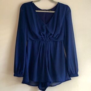 The Clothing Company Long Sleeve Blue Romper, Sm